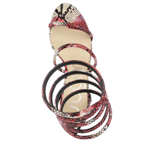 Sugar Women's Strappy Spiral Wrap Block Heel Sandals – Open Toe Dress Heels Comfort – Ankle Strap Party & Wedding Shoes4