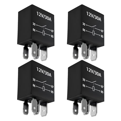 Wevdn 4 PCS 4 Pin Starter Relay, 12V 30A Multi-Purpose Car