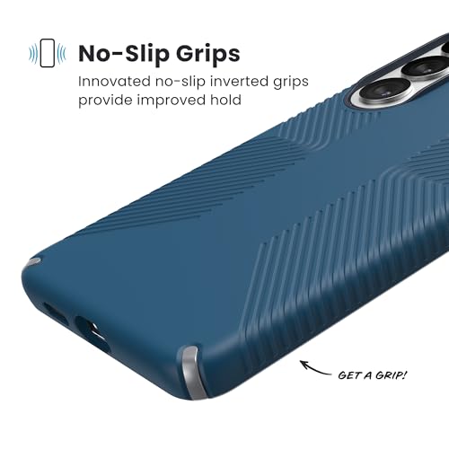 Image of Speck Samsung Galaxy S26+ Presidio2 Grip + Magnet Case - Deep Sea /Silver Metallic /Spell Blue