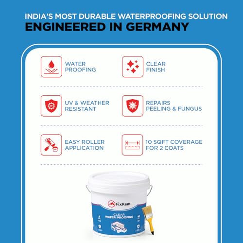 Image of Clear Waterproofing 4L Transparent Glue for Roof Leakage Crack Seal Agent Roof Water Leakage Solution Waterproof Glue Waterproofing for Wall, Tile and Pipes with brush