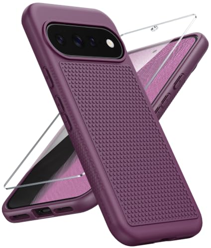 Image of FNTCASE for 11 /11 Pro Case: Soft TPU Non Slip Burgundy | With Screen Protector, Shockproof Drop Protection, Matte Textured Protective Cell Phone Cover, for Daily Use, Burgundy