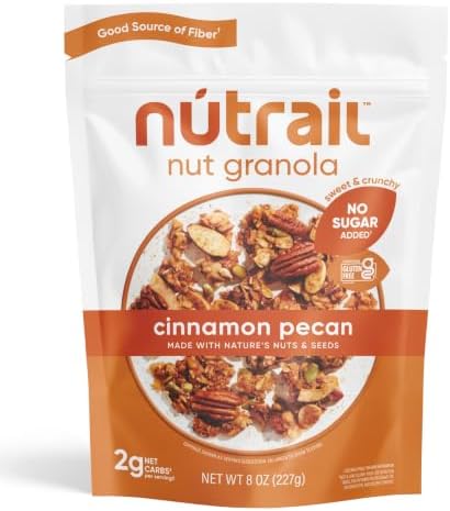 NuTrail™ - Keto Nut Granola Healthy Breakfast Cereal - Low Carb Snacks & Food - 2g Net Carbs - Almonds, Pecans, Coconut and more