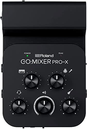 Image of Roland GO:MIXER PRO-X Audio Mixer for Smartphones Bundle with Instrument Cable, Microphone Cable, and Austin Bazaar Polishing Cloth