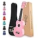 Strong Wind Soprano Ukulele 21 Inch Basswood Ukeleles for Beginners Four Strings Hawaiian Guitar Ukulele for Adults Teenagers Pink