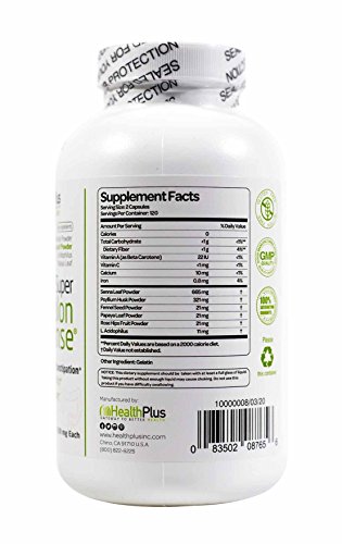 Health Plus Super Colon Cleanse, Capsules Laxative, 240-Count - Image 3