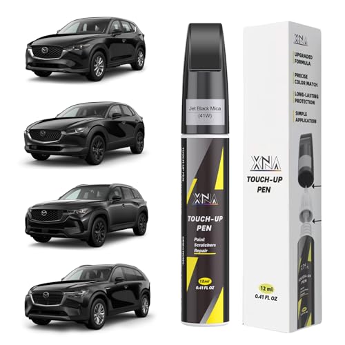 XNA Jet Black Mica(41W) for Mazda Touch Up Paint, Car Scratch Remover for Nicks and Chips Repair, 2-In-1 Quick & Easy Fix Car Scratch Repair Kit with Exact Color-Matched