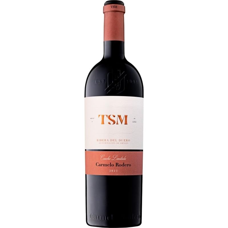 Carmelo Rodero TSM, vino tinto crianza de España con Tempranillo, Cabernet Sauvignon y Merlot, ideal para disfrutar cuerpo, sabor intenso y aroma complejo. | 1 botella
