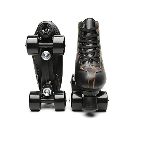 Image of Adult Roller Skates High Top Indoor Outdoor Quad Skates Black 12 M US Women