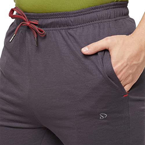 Image of sporto Anthra Melange Modern Slim Fit Track Pants for Men with Zippered Pockets
