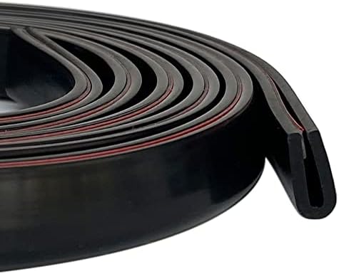 Tintvent Rubber Edge Trim Black, U Channel Rubber Seal Strip with Self-Adhesive Tape, Metal Edge Protector Fit for 0.09", 10Ft