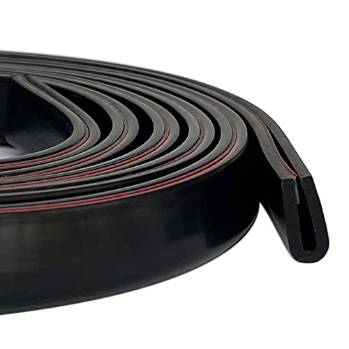 Tintvent Rubber Edge Trim Black, U Channel Rubber Seal Strip With Self-Adhesive Tape, Metal Edge Protector Fit For 0.09", 10Ft #TOP2