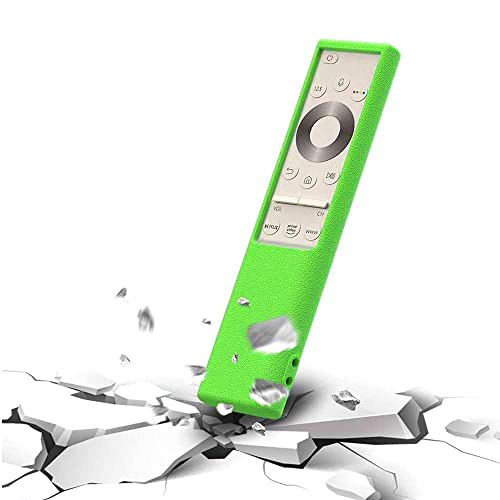 Image of Oboe Silicone Protective Case for Samsung BN59-01311 Smart TV Remote Shockproof Anti-Slip Battery Cover for Samsung QLED TV Smartone Remote Anti-Lost with Remote Loop (Glow in Dark Green)