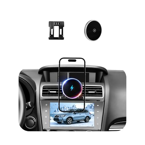 Image of Car Cell Phone Holder for Subaru Forester (2014-2018), Magnetic Phone Holder, Magsafe Car Mount Charger, Dashboard Phone Holder, Cell Phone Automobile Cradles, 15W Wireless, 360 & Hands Free