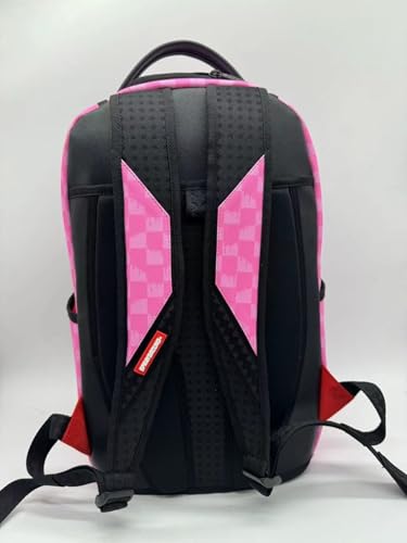 Sprayground Pink And Black Drip Check Pink Paradise Backpack3