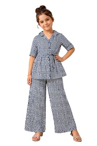 Image of Fashion Dream Girl's Cotton Blend Printed Co-ord Set|Clothing Set|Combo Set|Casual Wear|Coordinate Outfit for Girls|Two-Piece Set