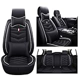 Axflong Car Seat Cover for Mercedes-Benz CLA 250 2017-2022, Durable Wear Resistant Waterproof Sport Seat Cover, Breathable No Odor Premium Leather Vehicle Seat Covers.(Luxury,Black White)