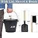 Mini Ash Bucket with Lid, Shovel and Broom, 1.5 Gallon Fireplace Metal Bucket with Lid, Charcoal Bucket and Ash Can for Fireplace, Fire Pits, Hearth, Wood Burning Stoves, Indoor and Outdoor
