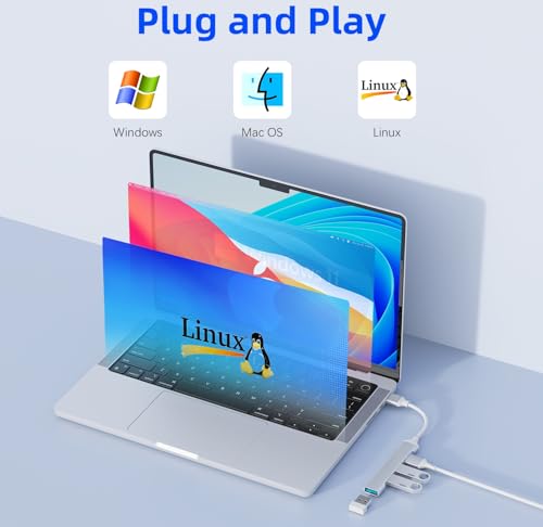Image of REDWIND USB Hub, 4-Port USB Multiport Adapter with 1xUSB 3.0 and 3xUSB 2.0 Ports for Laptop, Windows, MacBook, PC, Flash Drives, HDD, Printer, Keyboard, Mouse, Laptop (USB to 4-USB Hub Wire)
