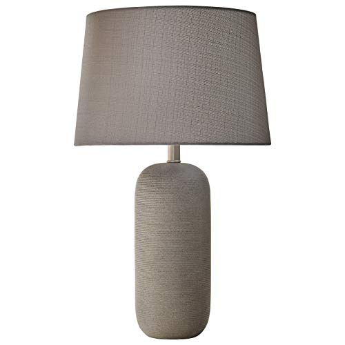 One-Day Sale: Up to 40% Off Amazon Brand – Stone & Beam Leland Modern Textured Ceramic Bedroom Table Desk Lamp With LED Light Bulb - 15 x 24.5 Inches, Grey