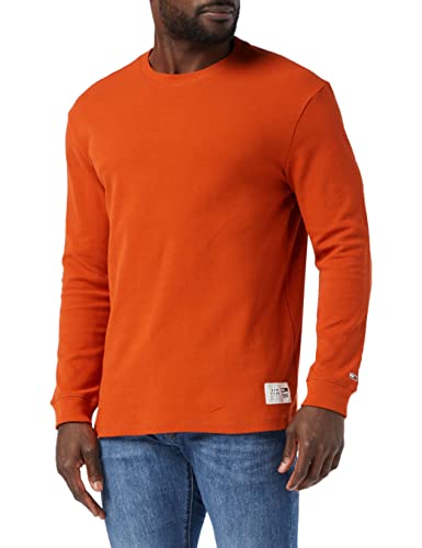 Tommy Jeans Tjm Mini Waffle SNIT Camicia, Orange