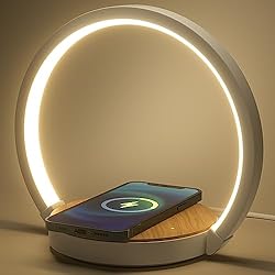 Lamparas Mesita De Noche Hiperdeluz VOSFEEL Lamparas de Mesita de Noche 3 Intensidades con Cargador Inalámbrico Control Tactil Lámpara de Mesa Lampara Cargador Inalambrico Lampara Led Escritorio
