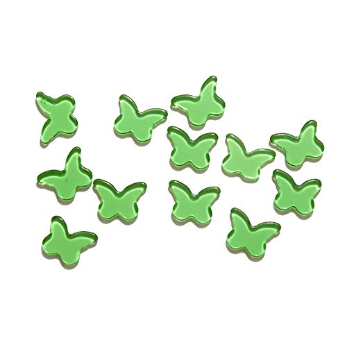 mesbilles MisCanicas - 4 Canicas Mariposa Verde Canica de Vidrio Plana 20 mm de Mis Canicas