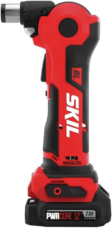 SKIL PWR CORE 12 Brushless 12V Auto Hammer Kit includes 2.0Ah Lithium Battery and PWR JUMP Charger - AH6552A-10, Red