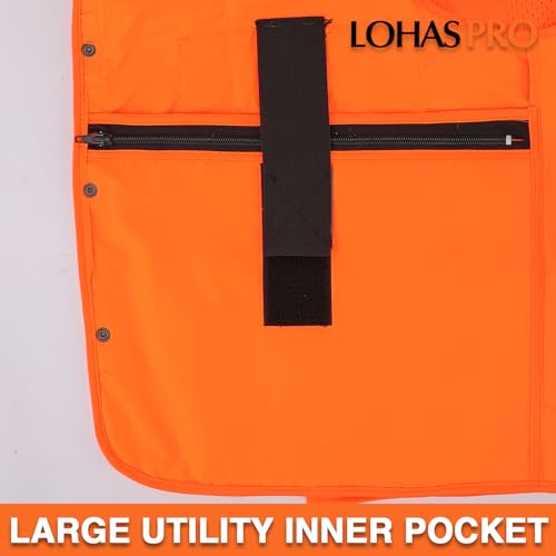 Lohaspro Surveyor Safety Vest Reflective For Men High Visibility Class 2 Heavy Duty Safety Vests With Pockets And Zipper Construction Work Vest 14 Pockets thumb #5