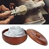 Rasierschale, Eichenmaterial Shaving Bowl Rasierschüssel Mit Deckel Easy Bubble Für Männer Rasieren