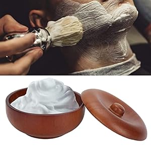 Rasierschale, Eichenmaterial Shaving Bowl Rasierschüssel Mit Deckel Easy Bubble Für Männer Rasieren
