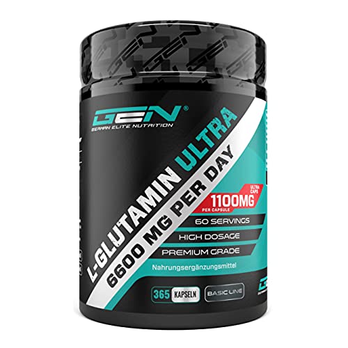 L-Glutamine - 365 Capsules - Dosage extra élevé avec 1100