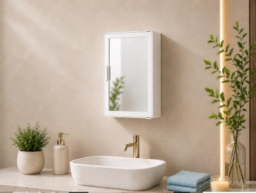 zahab Bathroom Cabinet with Mirror White - Image 2
