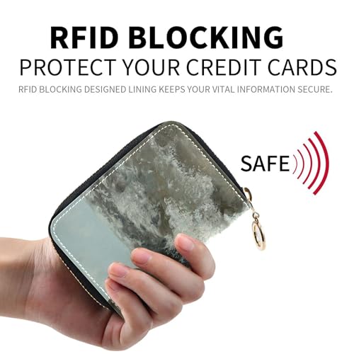 Sea Sailing Ship Courbet Painting Womens Wallets Zip Around Cute Card Holder Wallets RFID Blocking Small Coin Purse Pouch with Zipper2