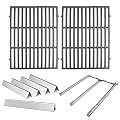 Hongso Grill Parts for Weber Spirit 300 310, Spirit II 300 Series (2013 and Newer) with Front Mounted Control Panels, 17.5" Grill Grates 15.3" Flavorizer Bars and 18" Burner Tubes Included