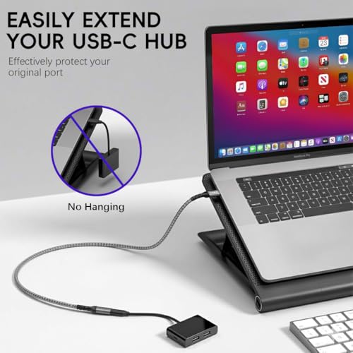 Image of Verilux PD 100W Type C Extension Cable, 0.5M USB C Male to Female Extension Cable Support 10Gbps Data Transfer, 4K@60Hz HD Video Output Compatible with iPhone 17 /16 /15, iPad Pro, MacBook Pro, Dell