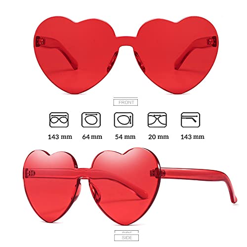 Love Heart Shaped Sunglasses for Women Colorful Rimless Sunglasses Party Sunglasses2