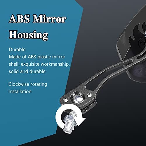 Asubha QP6100 2Pcs Motorcycle Mirrors, Motorcycle Bar End Mirrors, Universal Motorcycle Rear View Mirrors For M8 M10 Threaded Bolt Double Take Mirror Mount Compatible With Motorbike Scooter Atv Dirt Bike thumb #2