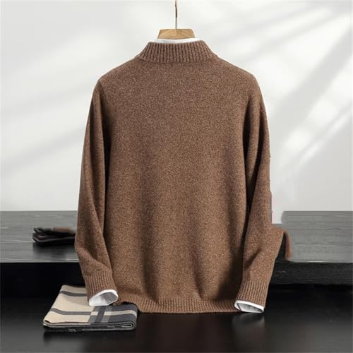 Men's Wool Zippered Cardigan Mock-Neck Thick Long Sleeve Knitted Sweater for Casual Look Warm Winter Cardigan4