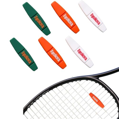 EgoNova Amortiguador de raqueta de tenis, amortiguador de vibración de tenis en 3 colores, 6 unidades