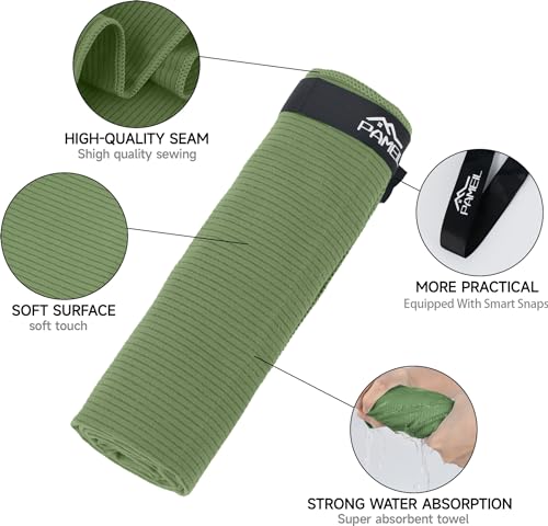 Pameil Mikrofaser Handtuch 2er Set-(160x80cm Groß Badetuch+80x40cm Klein Handtüch), Kompakt & Schnelltrocknend Microfaser Handtücher- das Sporthandtuch, Reisehandtuch, Strandhandtuch