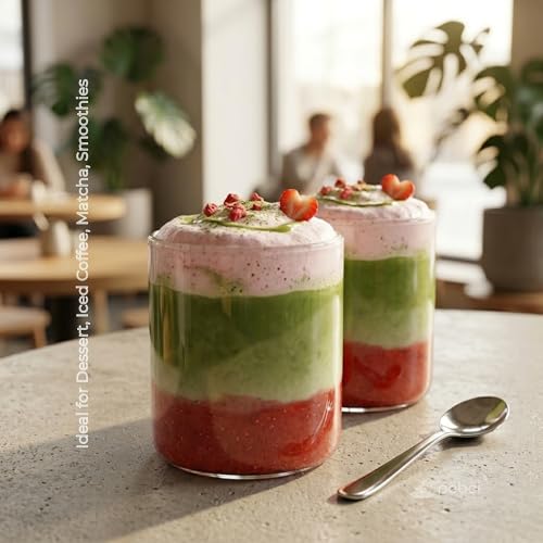 Image of PEBELLIFEWARE Aesthetic Glass Coffee Mugs (Set of 2) - Premium Borosilicate Clear Drinking Glasses Wide Minimalist 350ml for Coffee, Matcha, Smoothies - Microwave & Dishwasher Safe