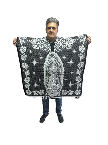 VIRGEN DE GUADALUPE, GABAN, PONCHO, DOUBLE SIDED, EXTRA WARM, 1ST QUALITY, MADE IN MEXICO, MEXICAN PONCHO, VIRGIN MARY, OUR LADY OF GUADALUPE, SOFT INSIDE, ONESIZE FITS ALL2