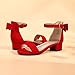 PANDANINJIA Ivy Girls Heels Sandals Big Girls Dress Shoes Red Size 4 Bow Wedding Flower Girl Shoes