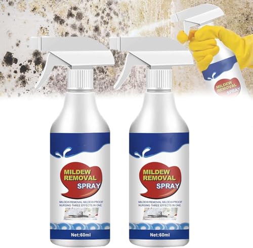 Jue-Fish Mould Spray, Quickly Mold Removal Spray, Powerful Mould Remover Spray, Bathroom Descaler Spray, Multi-Purpose Household Mildews Remover Spray Suitable for Walls, Tiles, Kitchens (2Pcs)