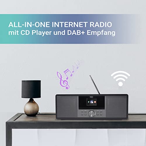 XORO HMT 600 V2 - All-in-One Internetradio mit WLAN, CD-Player, DAB+/FM Radio, Bluetooth, Podcast, USB MP3 Mediaplayer, Spotify Connect, MP3-Streaming (UPnP)