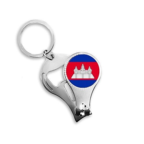 Coupe-ongles porte-clés multifonction avec drapeau du Cambodge