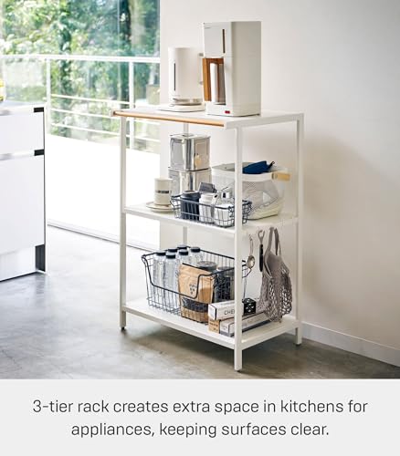 Console de rangement design minimaliste blanc et bois structure acier