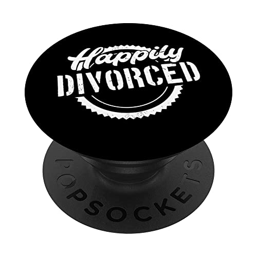 Divorced Design For Divorce Party - Happily Divorced PopSockets Swappable PopGrip, Black