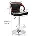 Homall Bar Stool Walnut Bentwood Adjustable Height Leather Modern Barstools with Back Vinyl Seat Extremely Comfy Bar Stool (Black)