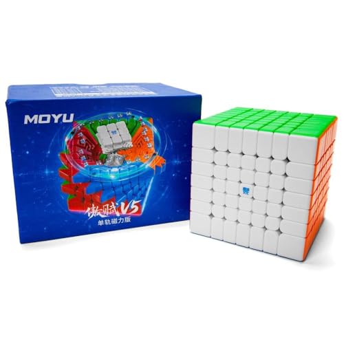 Image of MoYu AoFu 7x7 V5 Single-Track Magnetic Speed Cube | 144 Outer Track Magnets, Lightweight 143g & Compact 62mm Design | Matte Stickerless 7x7x7 Flagship Puzzle